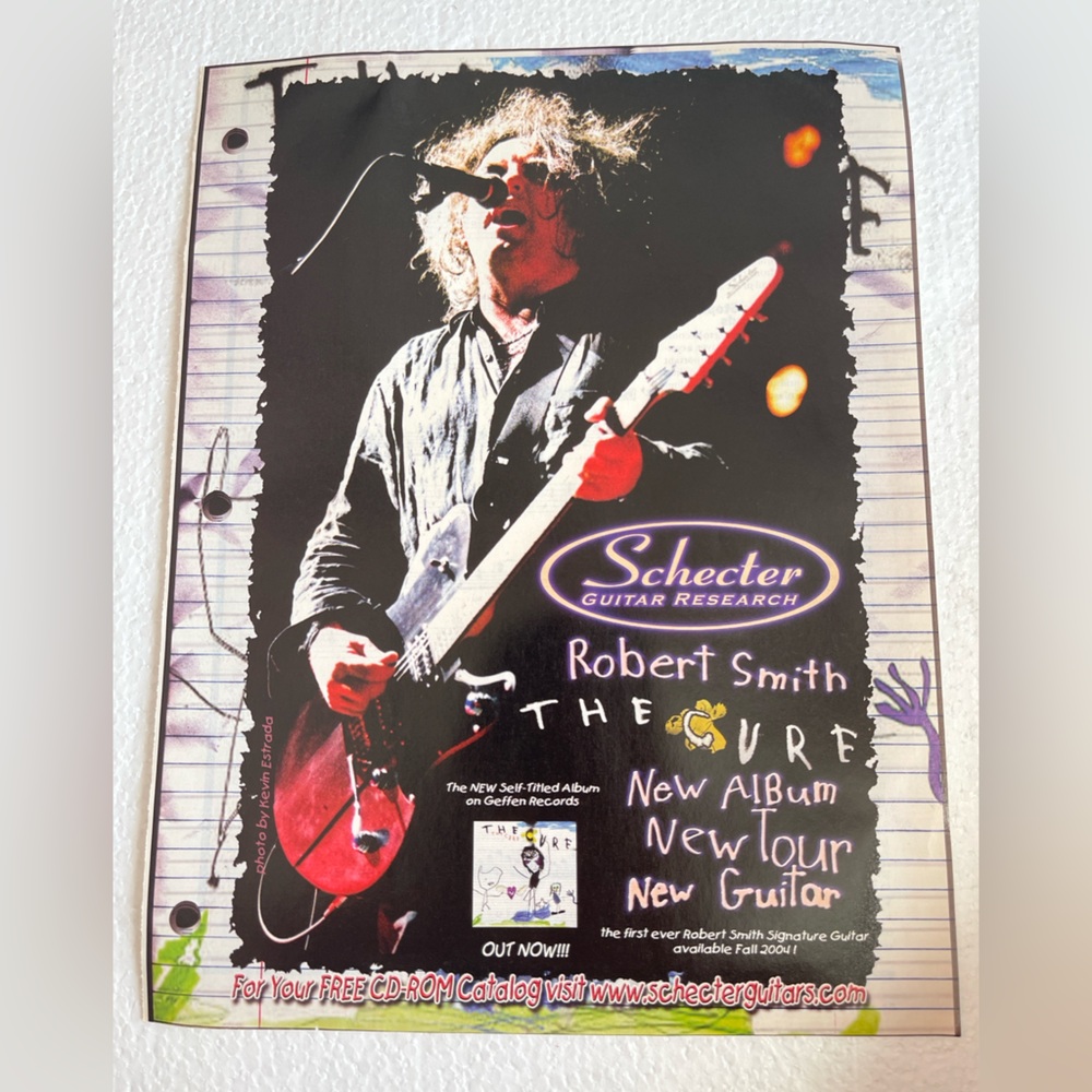 Schecter Guitar The Cure Robert Smith pinup ad